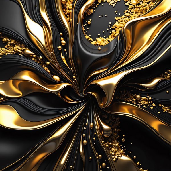 Черное,золото,абстракция,3D,обои на рабочий стол.04