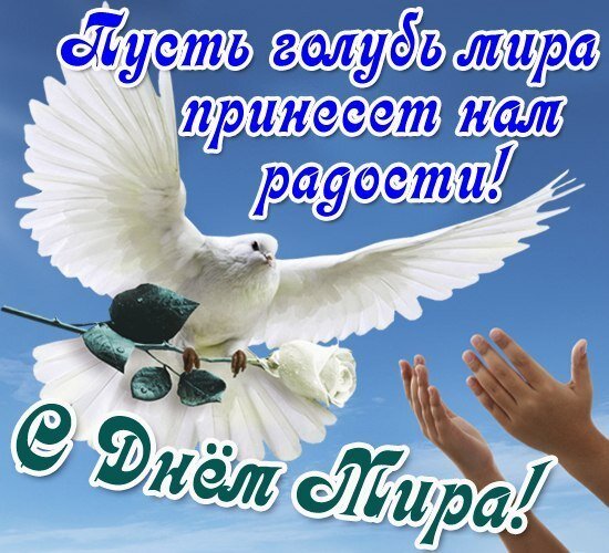 Открытка пусть голубь мира принесет