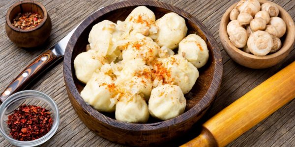 Картофельные кнедлики - с грибами