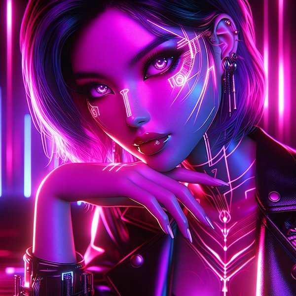 Неоновый киберпанк,девушка,фантастика.02