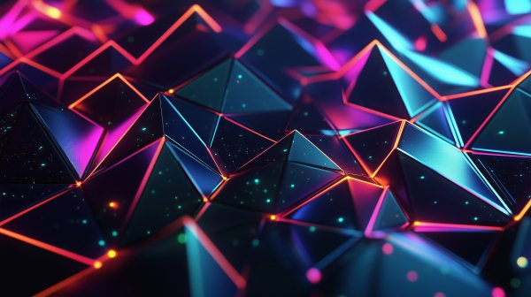 -geometry-triangles-depth-glowing-abstraction-blue