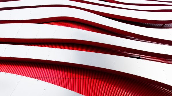 Red-wavy-modern-facade-white