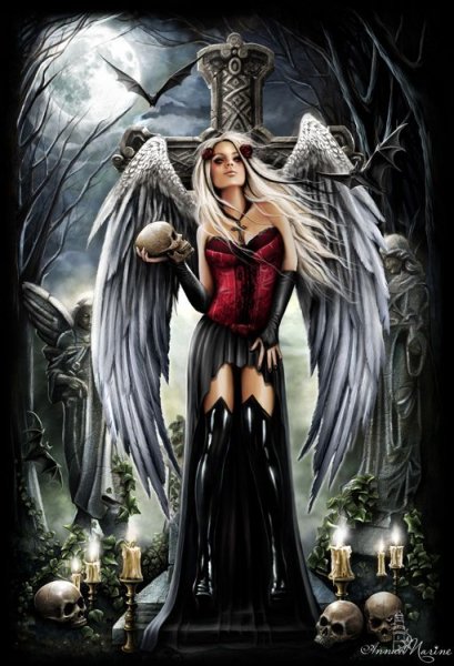 skulls moonlight dark angel