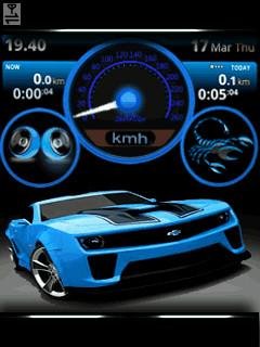 Blue camaro car спидометр анимация
