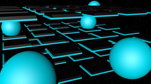 Blue-spheres-geometry-black-technology