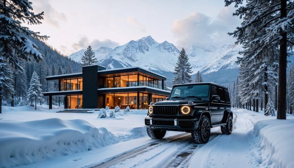 Zima-car-les-sneg-gory-dom