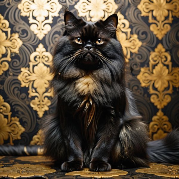 Черный кот,пушистый.3