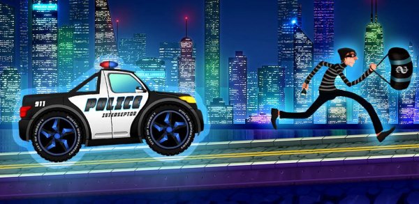 Police car racing for kids
