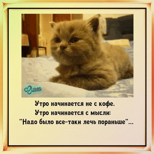 Анимированная открытка утро начинается