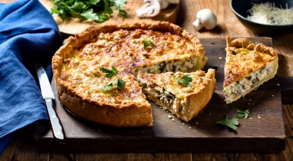 Киш с курицей и грибами