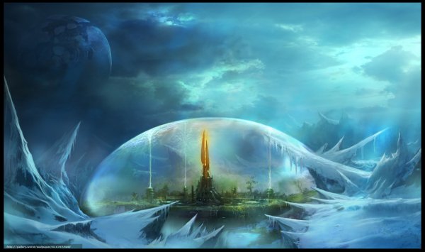 fentezi fantastika planeta kupol gorod