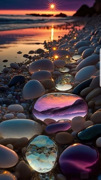 Glass-stone-in-beach-sunset-160724