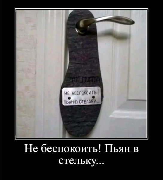 Не беспокоить! Пьян в стельку...