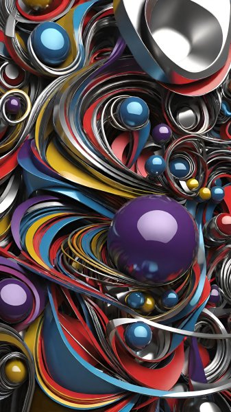 Абстракция,3d,металлический.16