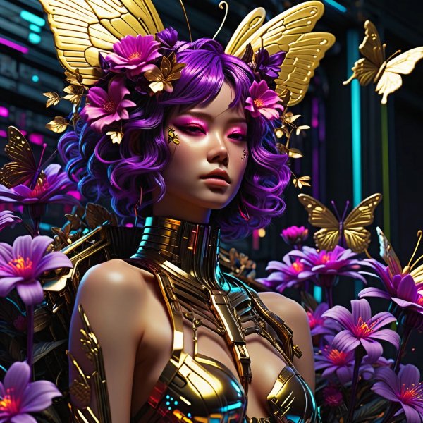 Неоновый киберпанк,бабочка.07
