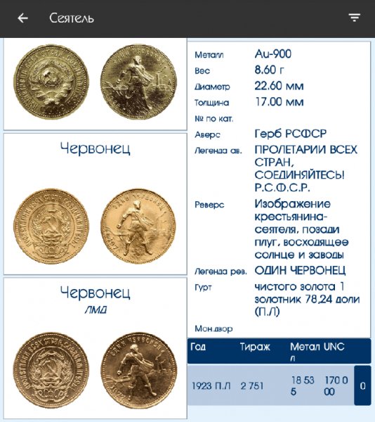Монеты СССР из драгметаллов 1.0.4 (Рекламы нет)