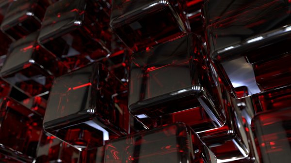 Black-red-cubes-glass-reflection