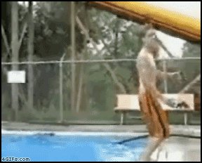 Pool backflip faceplant