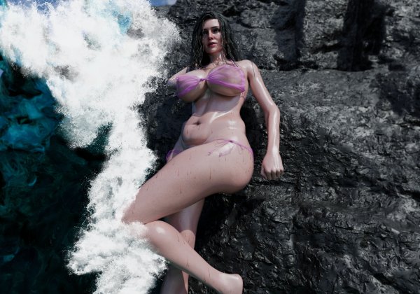 Yennefer gets wet at the beach-3-ps