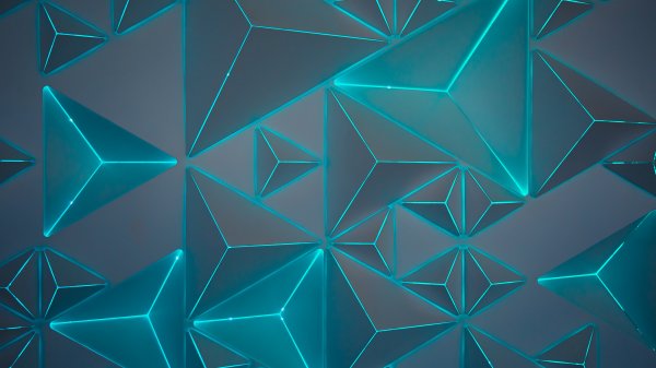 Turquoise-geometry-triangles-glowing-pattern