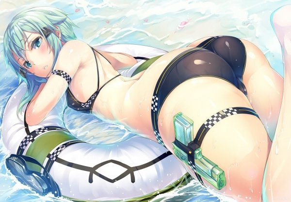 devushka-v-kupalnike-anime-s-pistoletom