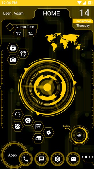 Futuristic UI Launcher 2018 Hitech Theme v2.0 2-NoGoogle
