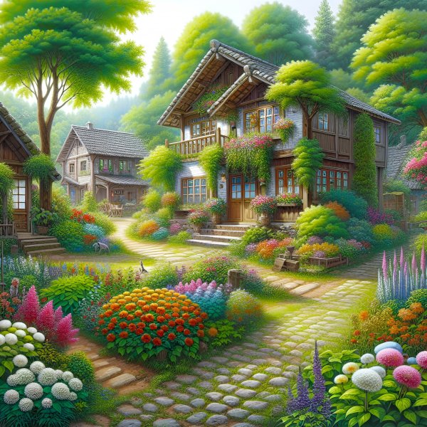 Дом,пастораль,арт,пейзаж.119