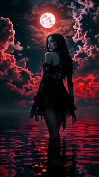 Red-moon-and-girl-in-lake-290625