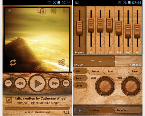 Poweramp - деревянный скин-2.6
