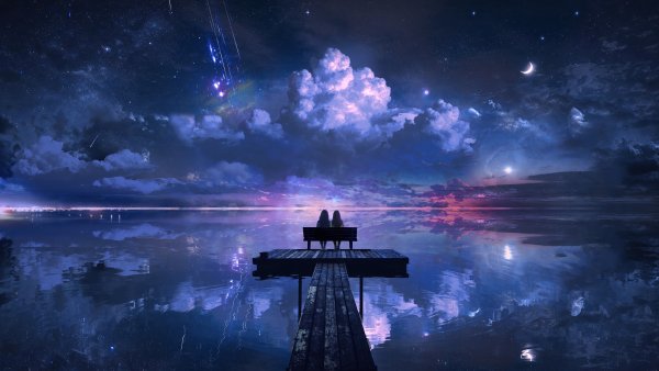 Романтические обои с ночным небом