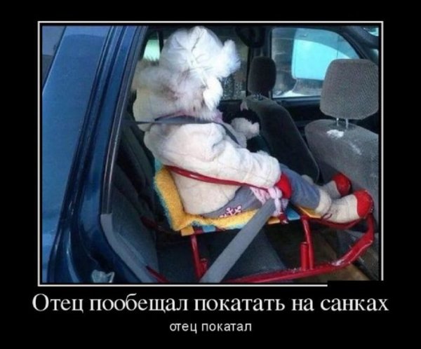 Отец обещал покатать на санках. Покатал...