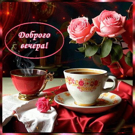 Анимированная открытка доброго вечера