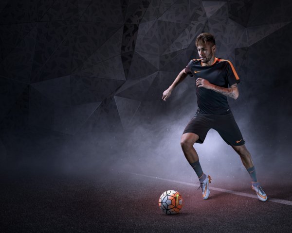 Brazilian football player Neimar in the form of Nike hit
