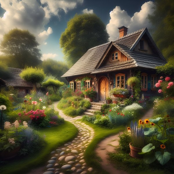 Дом,пастораль,арт,пейзаж.070