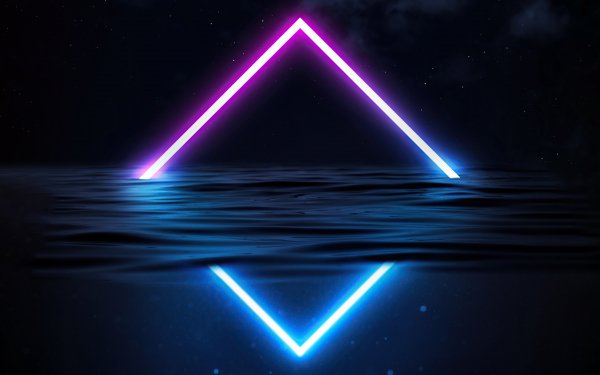 Neon-purple-blue-geometry-water-reflection