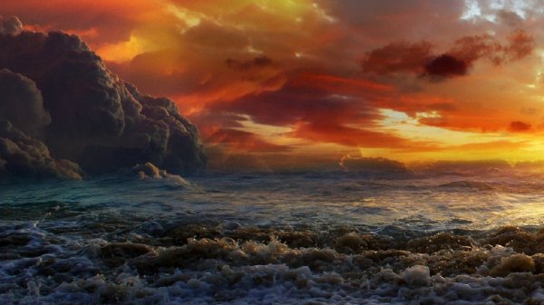 Море, закат...