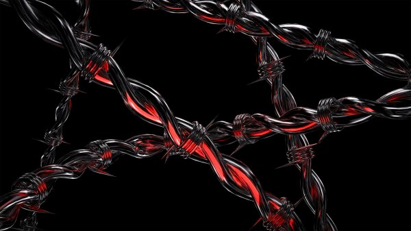 Barbed-wire-black-red-metal-texture-spiral