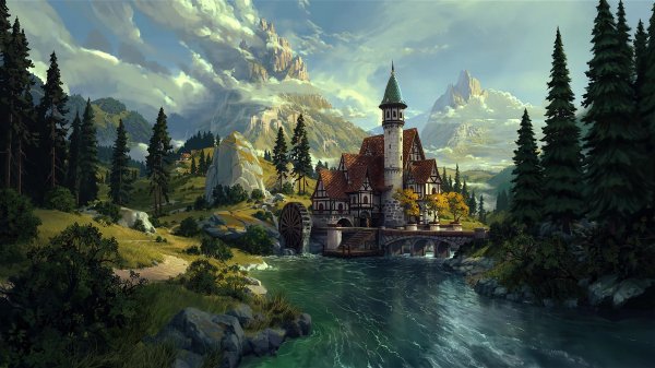 Замок в горах для десктопа оригинал