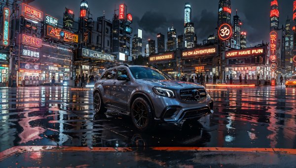 Car-mercedes-crossover-city-night
