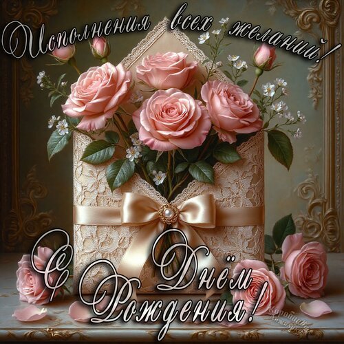Открытка с днём рождения женщине