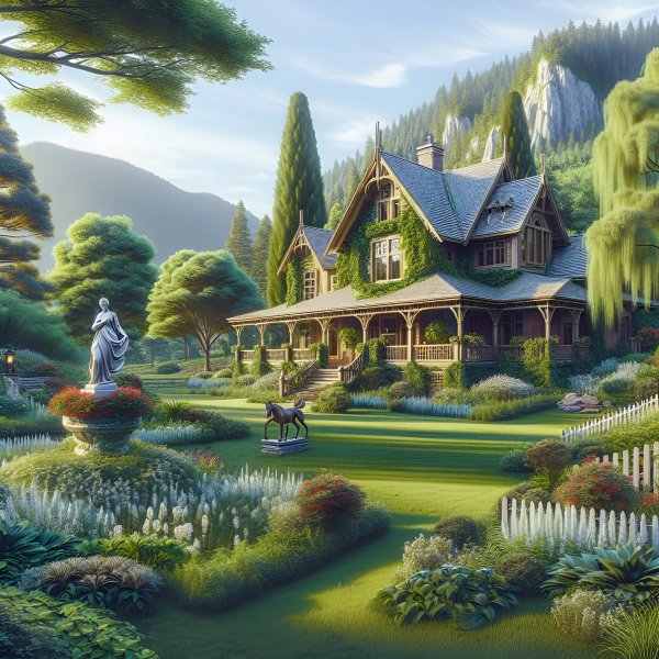 Дом,пастораль,арт,пейзаж.126