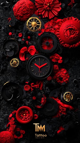 3-d-effect-rose-and-red-clock-280325