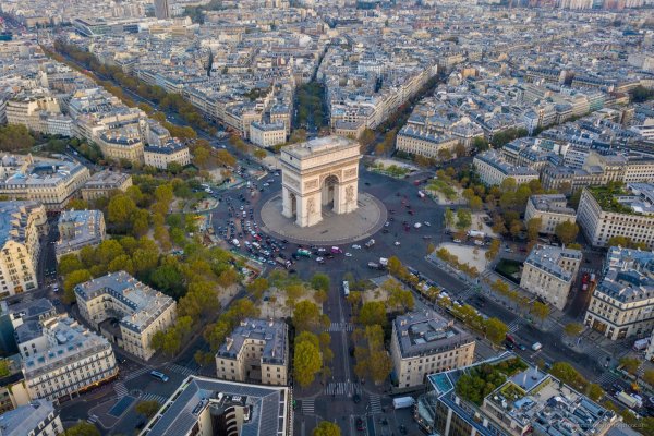 Over Paris Arc De Triomphe Evening Light DJI Mavic