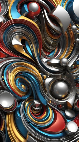 Абстракция,3d,металлический.17