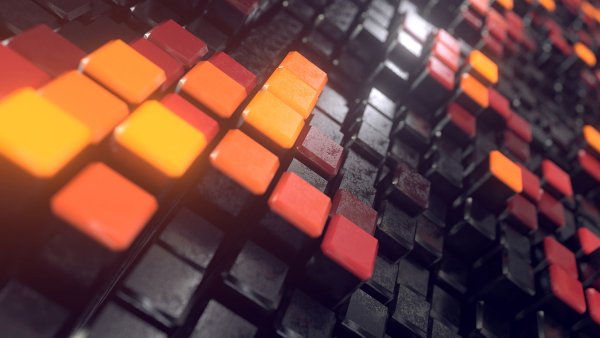 Orange-red-cubes-geometry-texture