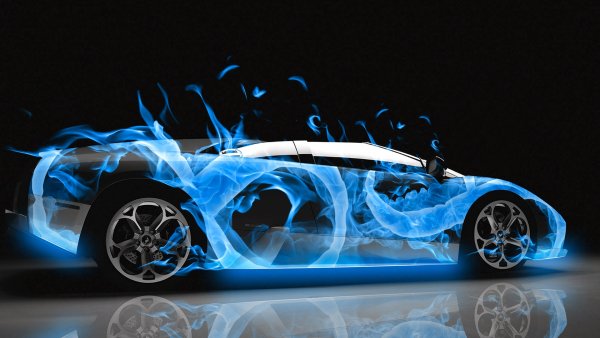 Lamborghini-Murcielago-Blue-Fire-Abstrac