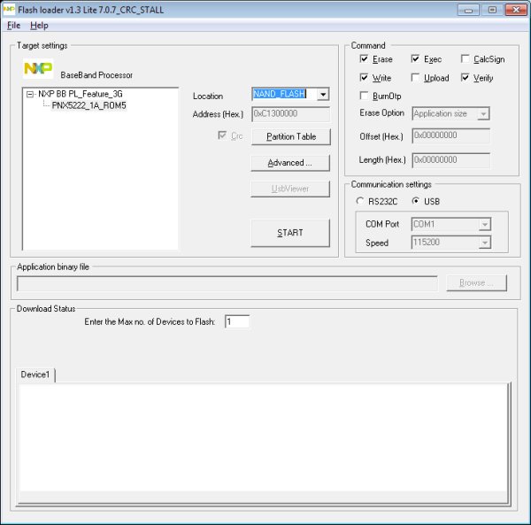 Flash loader v1.3 lite v7.0.7 CRC STALL