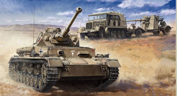 Pz.Kpfw.IV Ausf.F &amp; 8t Half Track &amp; 88mm Gun Flak