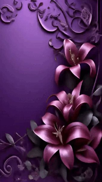 Фиолетовые лилии,анимация,gif