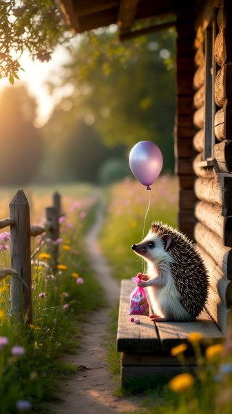 Cute-wallpaper-hedgehog-and-ballon